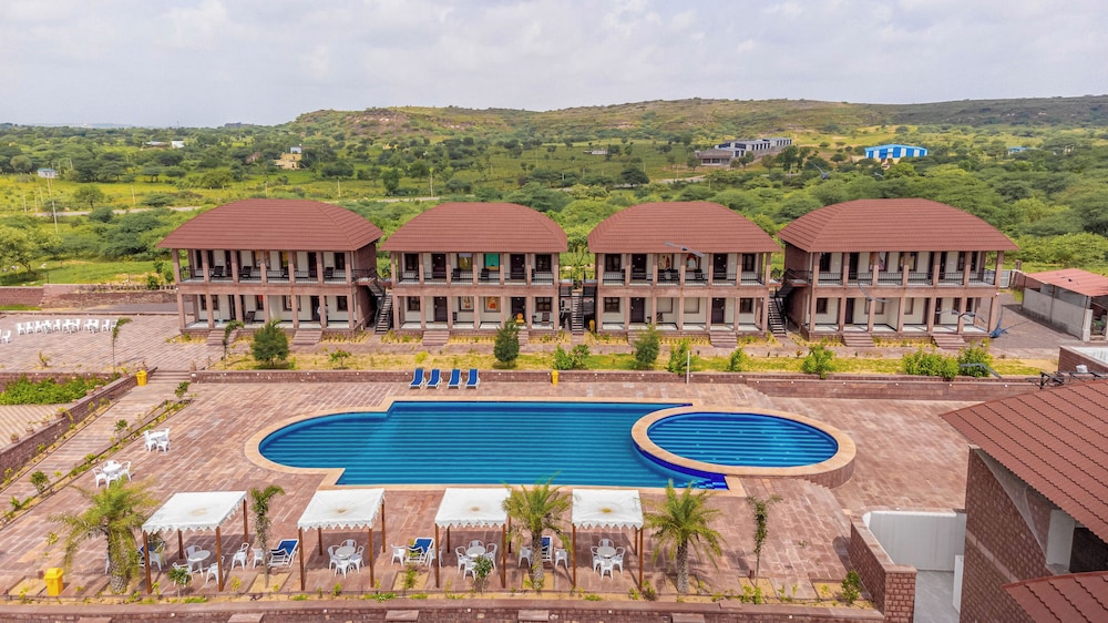 Pool and open hospitality spaces at The Gateway Osian